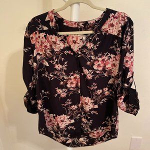 41 Hawthorn Navy Floral Blouse Size Large - NWT